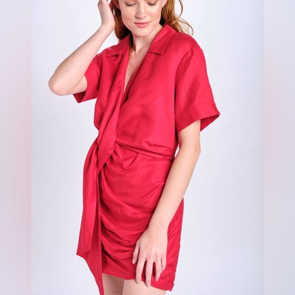 En siason linen blend dress